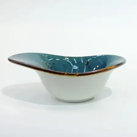 #KK7182-BL; Ceramic oval bowl 5 inches..