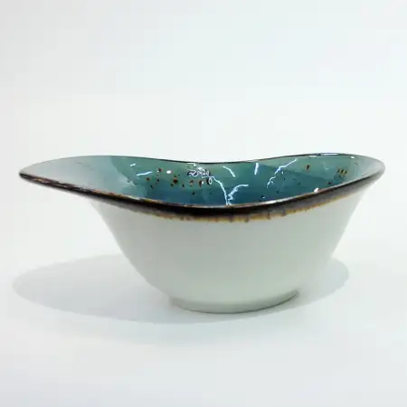 #KK7199-BL; Ceramic oval bowl 6.25 inche..