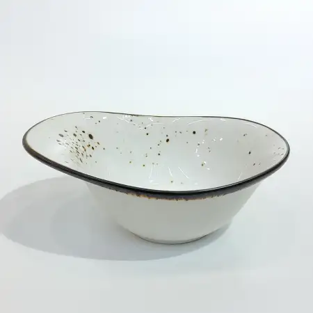 #KK7199-WT; Ceramic oval bowl 6.25 inche..