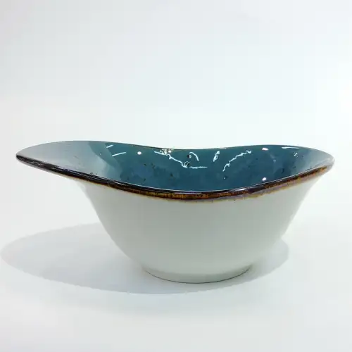 #KK7205-BL; Ceramic oval bowl 7.25 inches