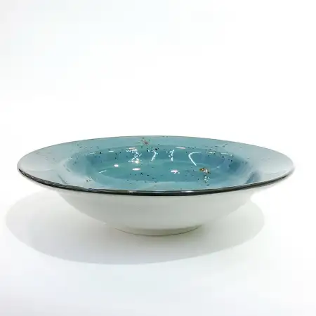 #KK7243-BL; Ceramic deep plate 9 inches..