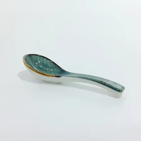 #KK8158-BL; Ceramic soup spoon..