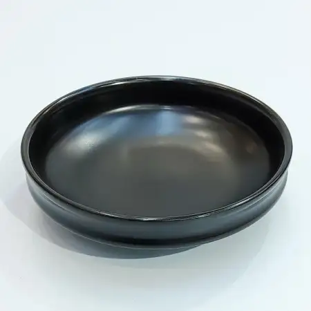 #KK8196-BK; Ceramic 12.5cm round plate..