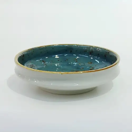 #KK8196-BL; Ceramic 12.5cm round plate