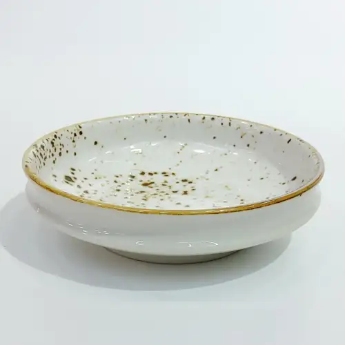 #KK8196-WT; Ceramic 12.5cm round plate