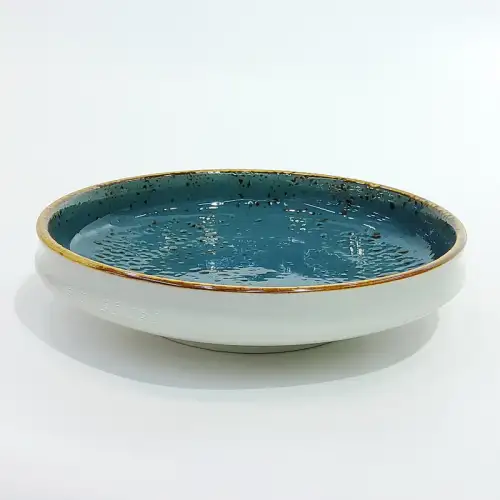 #KK8202-BL; Ceramic 17cm round plate