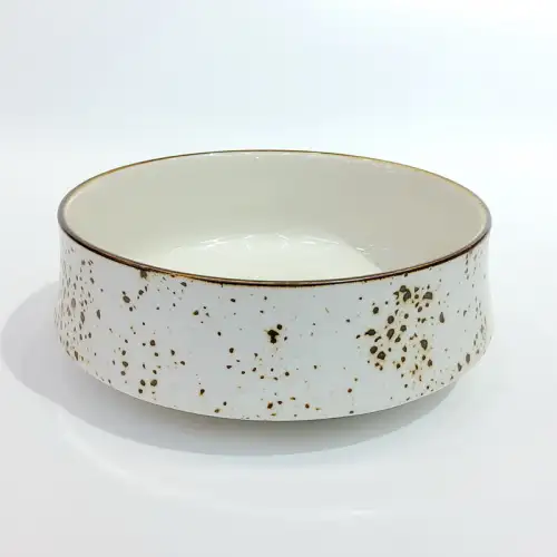 #KK8233-WT; Ceramic deep round 15cm bowl