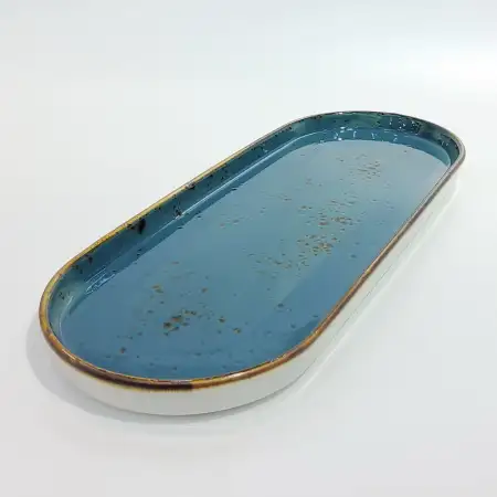 #KK8257-BL; Ceramic 13 inches plate..