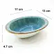 #KK8799-BL; Ceramic oval bowl 17cm
