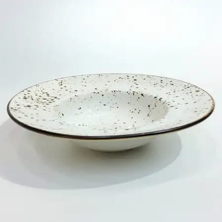 #KK9001-WT; Ceramic 8 inches pasta plate..