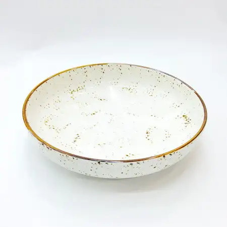 #KK9032-WT; Ceramic 9 inches deep plate..