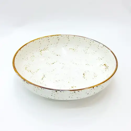 #KK9049-WT; Ceramic 7 inches round deep plate