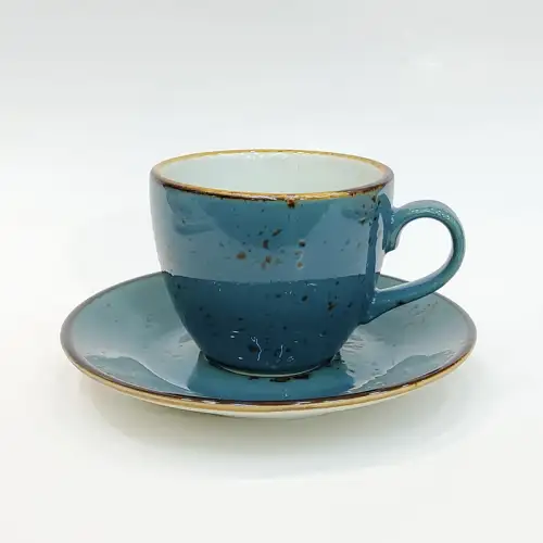 #KKE190-BL; Ceramic coffee cup with saucer 180ml