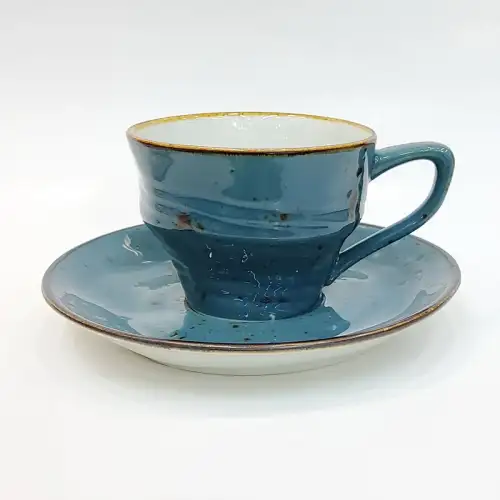 #KKW150-BL; Ceramic coffee cup with saucer 135ml