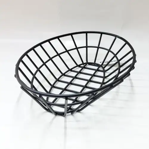#MH238160-BK; Stainless steel oval basket 23.8x16cm