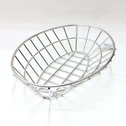 #MH238160-SS; Stainless steel oval food basket 23.8x16cm #MH238160-SS; Stainless steel oval food basket 23.8x16cm