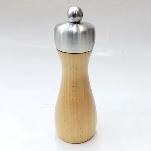 #MJSGS6-NC-C; 6" wood + stainless steel salt grinder NC #MJSGS6-NC-C; 6" wood + stainless steel salt grinder NC