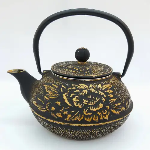 #SQ9207; Cast iron tea pot 0.9L #B+G #SQ9207; Cast iron tea pot 0.9L #B+G