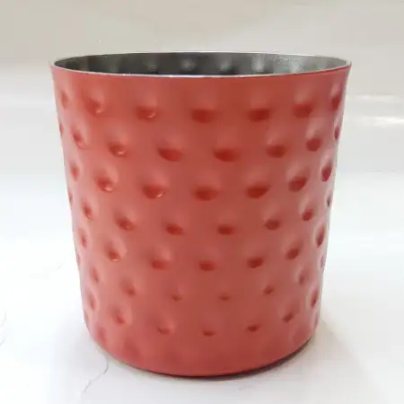 #SVCH8S-R;  Fries cup hammered 8.4x8.2cm..