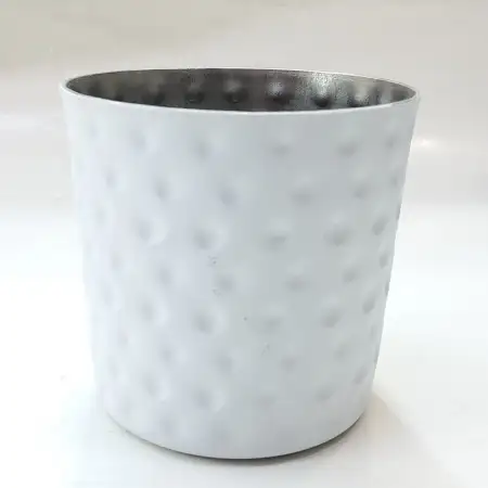 #SVCH8S-WT;  Fries cup hammered 8.4x8.2c..