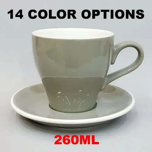 #TL280; Ceramic Coffee cup with saucer 260ml Tulip shape