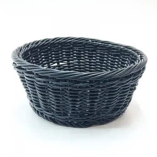 #WK211695-BK; PP rattan basket round 20cm