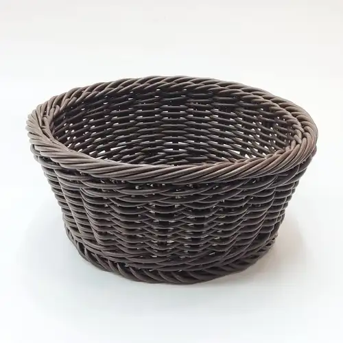 #WK211695-BN; PP rattan basket round 20cm