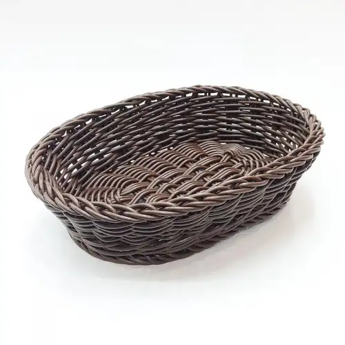 #WK251965-BN; PP rattan basket oval 25x19cm #WK251965-BN; PP rattan basket oval 25x19cm