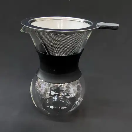 #WM1242-200; Glass coffee pot with filte..