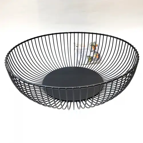 #YM3101B; Metal fruit basket black