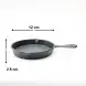 #YY079-6-12; Cast iron pan round 12cm + wood