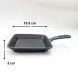 #YY083-195; Cast iron pan square19.5cm + wood