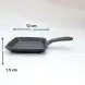 #YY084-1; Cast iron pan square 12cm + wood