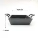 #YY085-1; Cast iron pan 12.5x12.5cm with wood tray