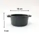 #YY10R-L; Cast iron mini casserole 10cm with wood tray