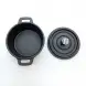 #YY10R-L; Cast iron mini casserole 10cm with wood tray