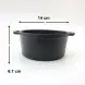 #YY14R-L; Cast iron round casserole 14cm with wood tray