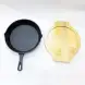 #YY2150-25W; Cast iron pan round 25cm with wood tray