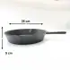 #YY2150-25W; Cast iron pan round 25cm with wood tray