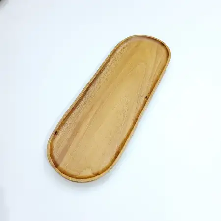 #AC4014;  Acacia wood oval plate 40x14cm..