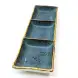 Ceramic 3-Compartment Sauce Dish 9 Inches - Rustic Speckle Blue Ceramic 3-Compartment Sauce Dish 9 Inches - Rustic Speckle Blue
