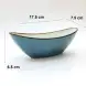 Ceramic Boat Shape Bowl 6.75 Inches - Rustic Speckle Blue