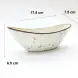 Ceramic Boat Shape Bowl 6.75 Inches - Rustic Speckle White