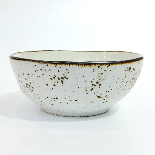 Ceramic Bowl 6 inches - Rustic Speckle White Ceramic Bowl 6 inches - Rustic Speckle White