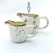Ceramic Cream Pot with Handle 4 inches - Rustic Speckle White Ceramic Cream Pot with Handle 4 inches - Rustic Speckle White