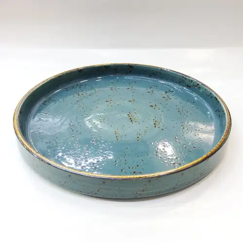 Ceramic Deep Plate 10.25 Inches Rustic Speckle Blue Ceramic Deep Plate 10.25 Inches Rustic Speckle Blue