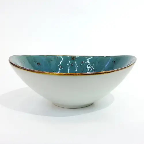 Ceramic Deep Plate 7.5 Inches - Rustic Speckle Blue