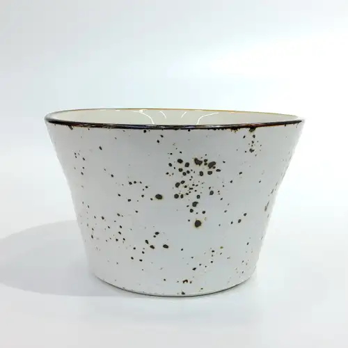 Ceramic Fries Bowl 5.5 Inches - Rustic Speckle White Ceramic Fries Bowl 5.5 Inches - Rustic Speckle White