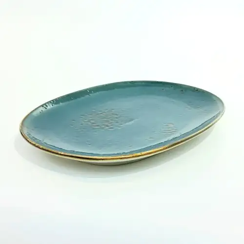 Ceramic Oval Plate 23x16.5cm - Rustic Speckle Blue Ceramic Oval Plate 23x16.5cm - Rustic Speckle Blue