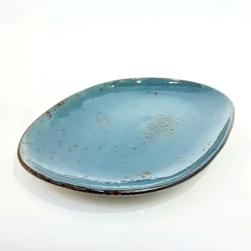 Ceramic Oval Plate 29x20cm - Rustic Speckle Blue Ceramic Oval Plate 29x20cm - Rustic Speckle Blue
